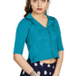 Aastha Fashion Women's Women's Firozi Art Silk Button Readymade Blouse