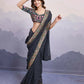 Black Georgette Bandhani Printed,Embroidery Work Saree - Surkhi