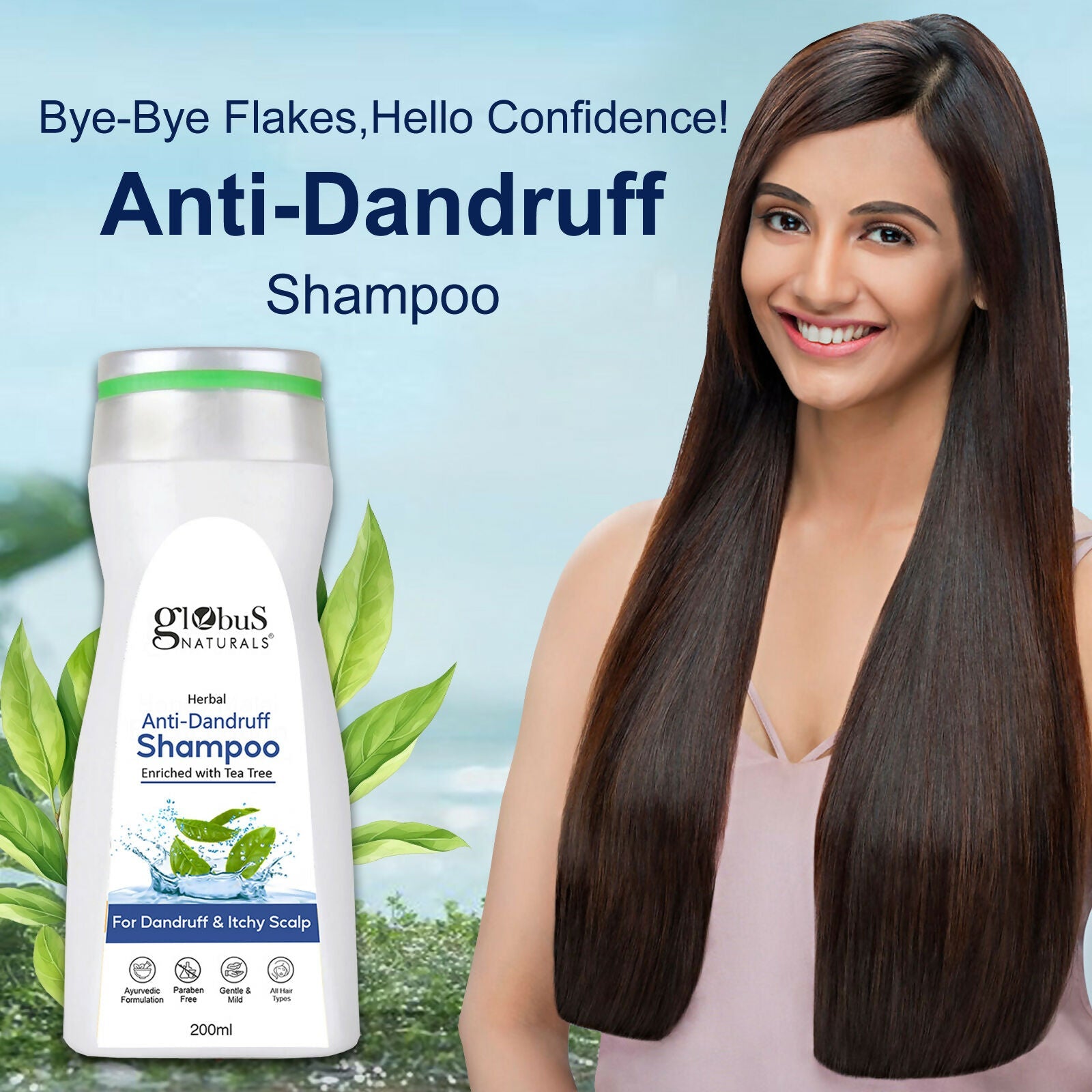 Globus Naturals Anti Dandruff Shampoo, For Dandruff and Itchy Scalp, Suitable For All Hair Types | Swadesiicart