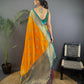 Joban Fashion Grey Peacock Banarasi Silk Sarees | Swadesiicart