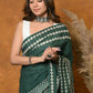 Very Much Indian Handblock Printed Cotton Saree With Natural Dyes - Leaf Green | Swadesiicart