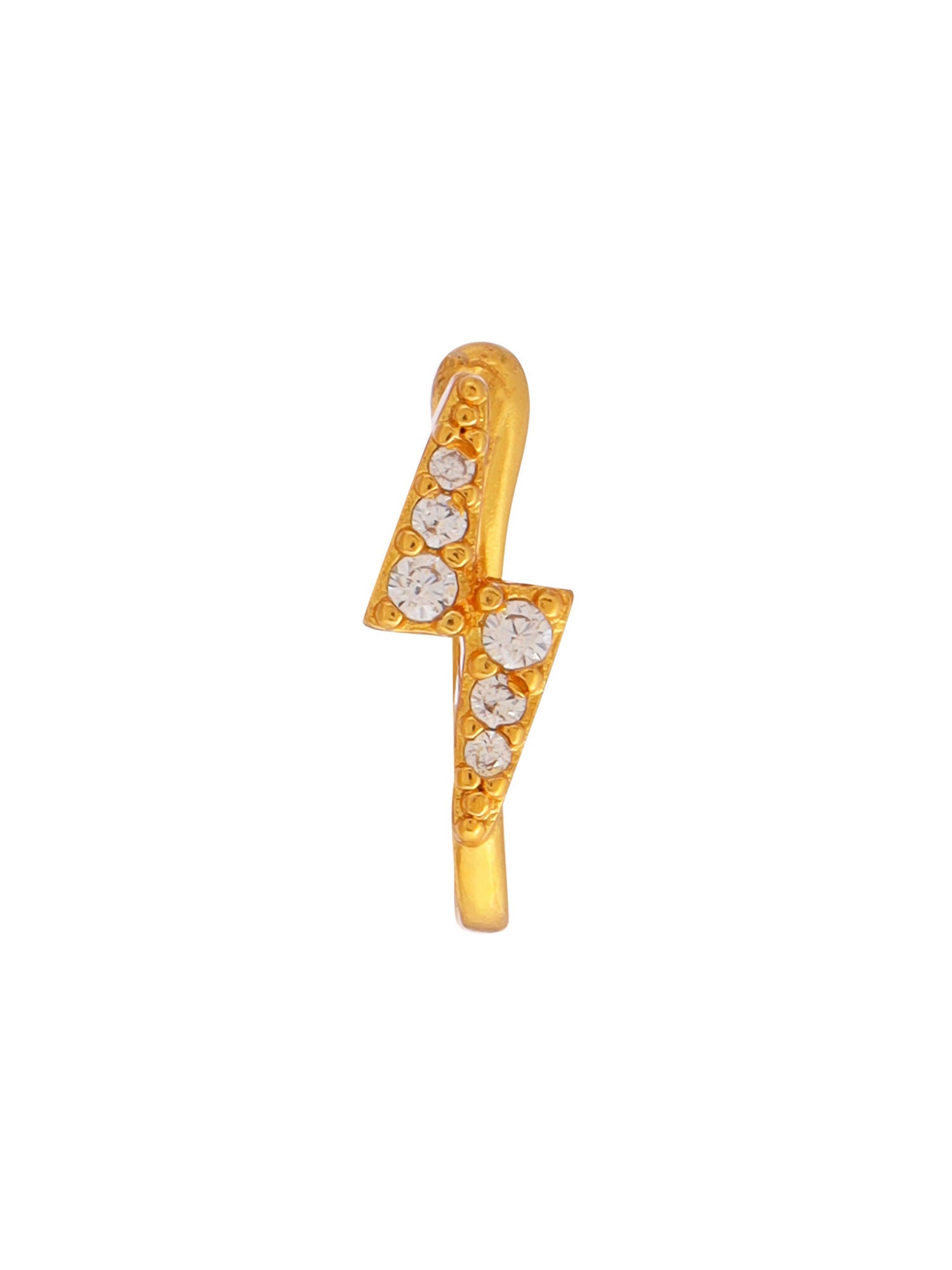 Ruby Raang Gold Bijlee Nose Pin | Swadesiicart