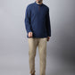 Even Apparels Navy Pure Cotton Men's Kurta With Band Collar | Swadesiicart