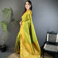 Joban Fashion Light Green Banarasi Soft Silk Woven Saree | Swadesiicart