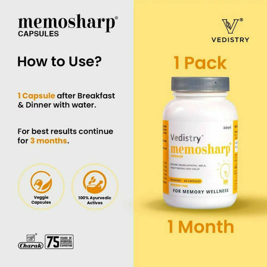 Vedistry Memosharp Capsules - Swadesiicart