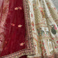 Jyoti Fashion Women's White Velvet Fancy Dori & Sequins with Multi Thread Embroidered with Diamond Work Wedding Lehenga Choli | Swadesiicart