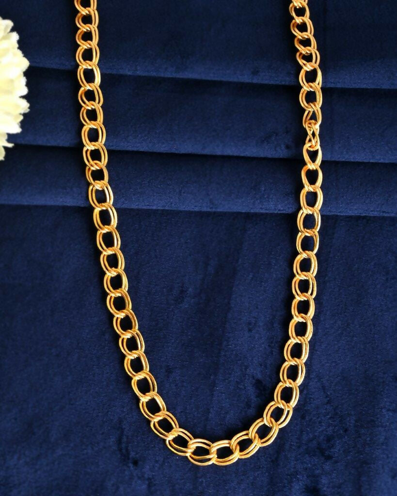 VOJ Gold-Polished Designer Circular Chain For Men | Swadesiicart