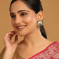 Nuyug 22K Gold Plated Faux Emerald Stone Studded Contemporary Shaped Studs | Swadesiicart