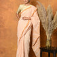 Very Much Indian Handloom Pure Cotton Saree With Sleek Border - Light Peach | Swadesiicart