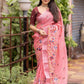 Pink Pure Linen Ethnic Motifs Saree with Unstitched Blouse - Hiral Fashion | Swadesiicart