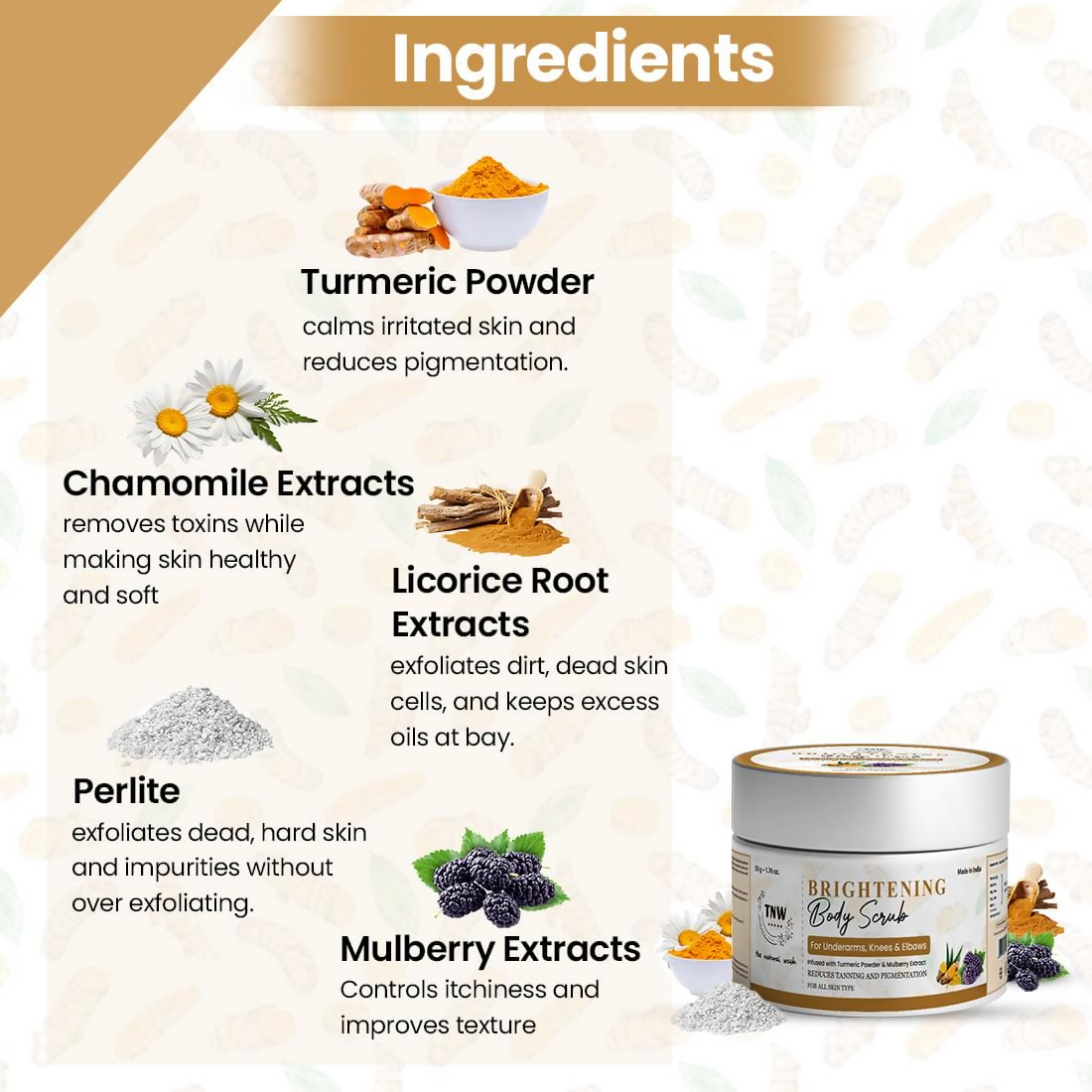 The Natural Wash Brightening Body Scrub - Swadesiicart