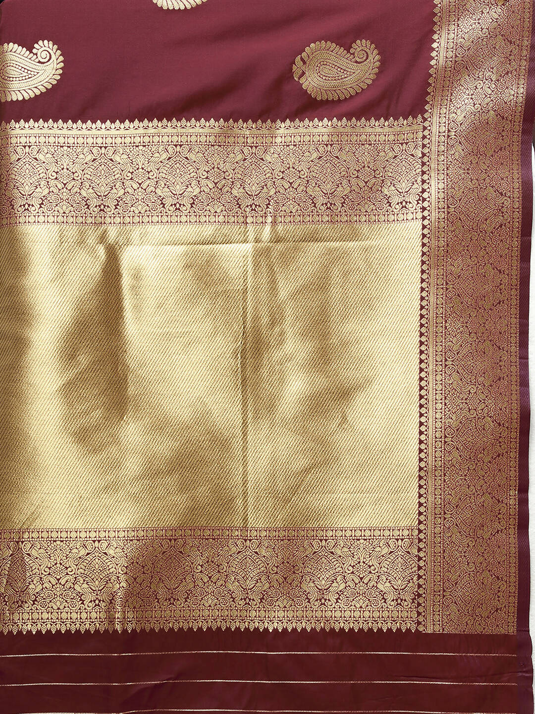 Lorenvalley Fashion Maroon Soft Silk Woven Design Gold Zari Weaving Saree - Swadesiicart