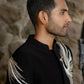 Black Bandhgala Elegance – Peacock Embroidery by Hilo Design