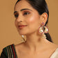 Nuyug 22K Gold Plated Pink Paisley Bloom Earrings | Swadesiicart