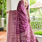Vishnu Weaves Women's Wine Handloom Raw Silk Thread Weaving Saree with Blouse - Swadesiicart