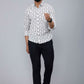 Miravan Men's White Spread Collar Bird Print Casual Shirt | Swadesiicart