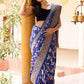 Joban Fashion Ink Blue Banarasi Soft Pure Handloom Banarasi Silk Saree | Swadesiicart