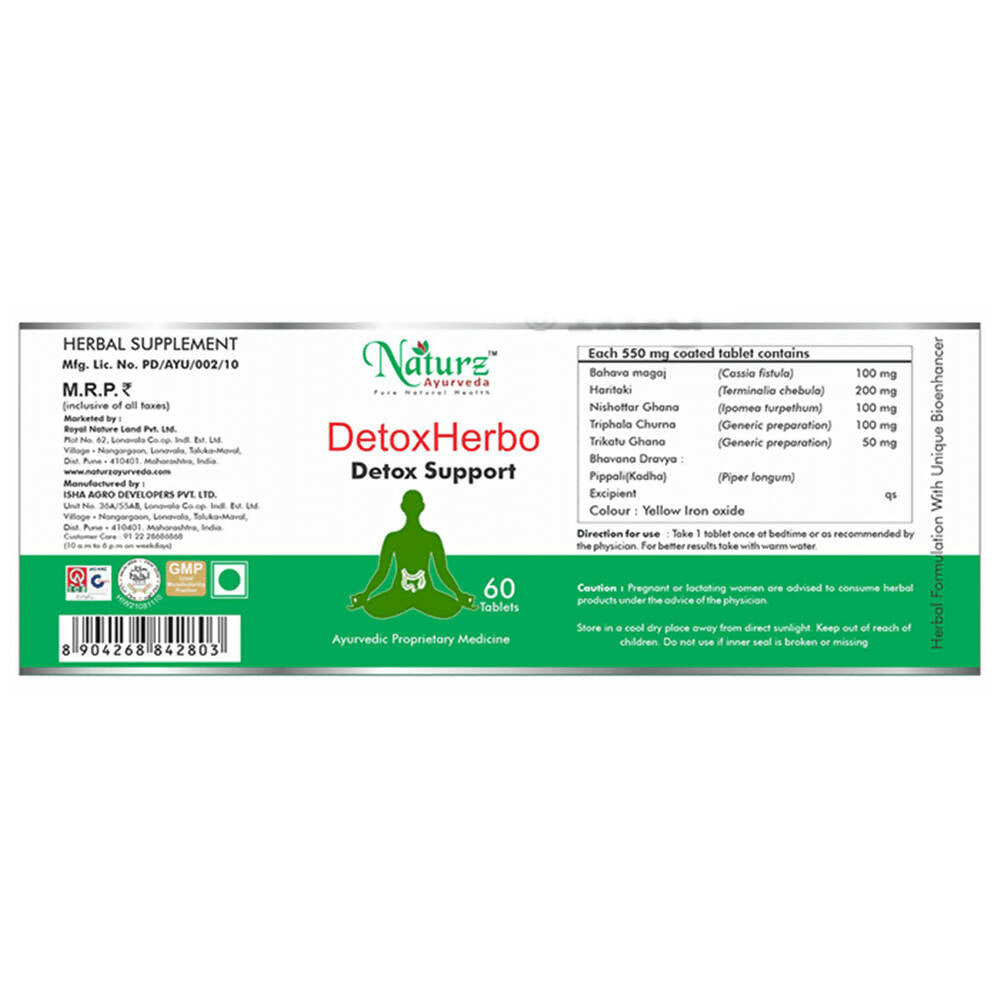 Naturz Ayurveda Detox Herbo Tablets | Swadesiicart