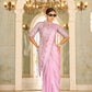 Teeya Creation Pink Color Chinnon Silk Embroidery Work Ready To Wear Saree With Stitched blouse | Swadesiicart