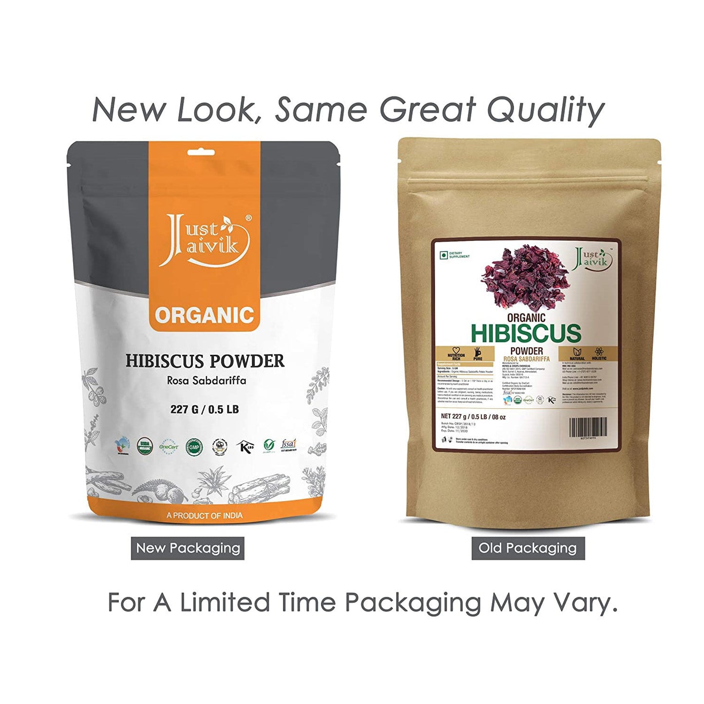 Just Jaivik | Hibiscus Flower Powder | 227g | Organic | Hibiscus | For Hair and Scalp Treatment