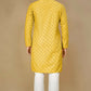 Anaita Yellow Embroidered Rayon Straight Kurta