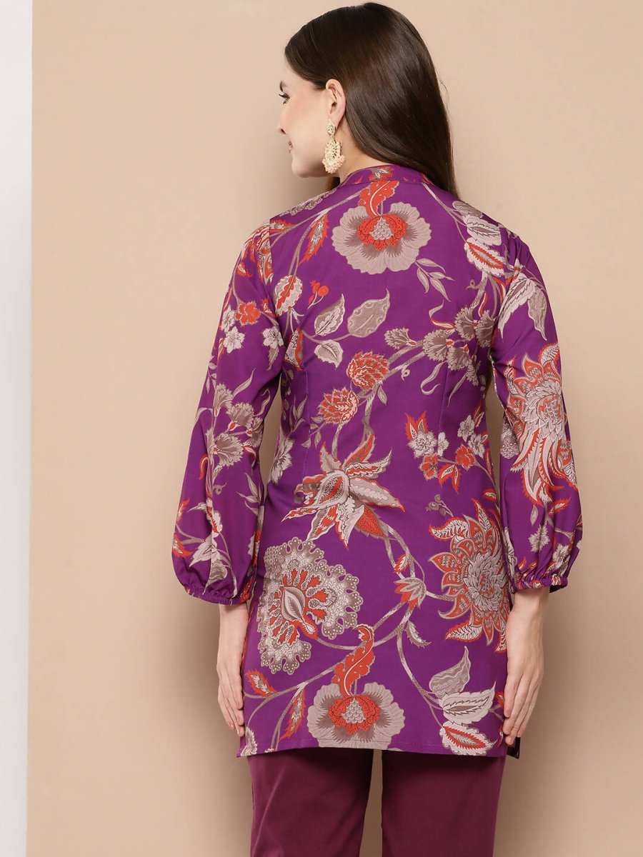 Ahalyaa Women's Traditional wear Tunic - Purple | Swadesiicart