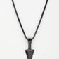 NVR Men's Black Rhodium-Plated Arrow-Shaped Pendant With Chain - Swadesiicart