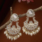 NVR Women Gold-Polished Kundan Chandbali Earrings | Swadesiicart