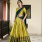 Lorenvalley Parrotgreen Cotton Silk Weaving Work With Paithani Concept Lehenga Choli | Swadesiicart