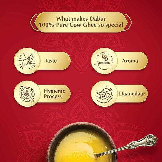 Dabur 100% Pure Daanedaar Cow Ghee | Cultured Cow Ghee | Pure and Natural Cow Ghee - Swadesiicart