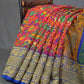 Shades Of Rani Pink Kalamkaari Design Semi Chanderi Saree With Contrast Blouse By Gayathri Reddy Designer Studio | Swadesiicart