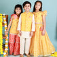 Lil Drama Boys Kurta Pyjama with jacket set - White | Swadesiicart