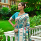 Vishnu Weaves Women's Rama Paithani Silk Zari Woven Saree with Unstitched Blouse - Swadesiicart