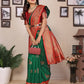 Joban Fashion Banarasi Green Small Butti Soft Silk Saree | Swadesiicart