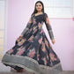 Jyoti Fashion Women's Black Digital Print with Sequence Zari Embroidered Faux Georgette Anarkali Dress | Swadesiicart