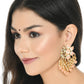 Mominos Fashion Johar Kamal Gold-Polished Kundan Peach Meenakari Earrings - Swadesiicart