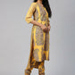 Ahalyaa Women Mustard Crepe Printed Kurta Churidar Set | Swadesiicart