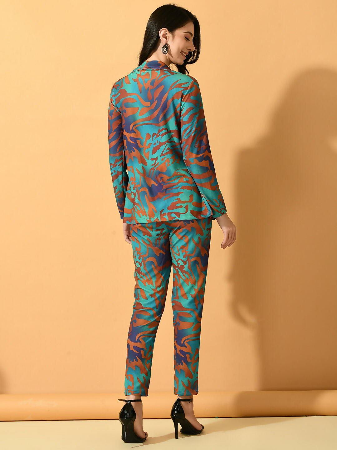 Myshka Women's Multi Printed Coat With Trousers - Swadesiicart