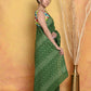 Very Much Indian Handblock Printed Cotton Saree With Natural Dyes - Green | Swadesiicart