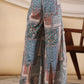 Juniper The Ornamental Blooms Women Silk Floral Printed Blue Shirt With Pants Co-Ord Set - Swadesiicart