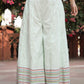 Juniper Women's Mint Floral Printed Peplum Co-Ord Set With Kantha Work & Beads - Swadesiicart