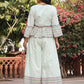 Juniper Women's Mint Floral Printed Peplum Co-Ord Set With Kantha Work & Beads - Swadesiicart
