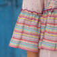 Juniper Pink Floral Printed Peplum Co-Ord Set With Kantha Work & Beads - Swadesiicart