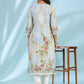 Juniper Grey Rayon Floral Printed Round Neck Kurta With Beadwork - Swadesiicart