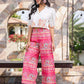 Juniper Women's Pink Printed Rayon & Cotton Schiffli Crop Top & Pants With Thread Work Embroidery - Swadesiicart