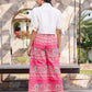 Juniper Women's Pink Printed Rayon & Cotton Schiffli Crop Top & Pants With Thread Work Embroidery - Swadesiicart