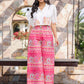 Juniper Women's Pink Printed Rayon & Cotton Schiffli Crop Top & Pants With Thread Work Embroidery - Swadesiicart