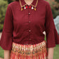 Juniper Women's Solid Liva Rayon Rust Shirt With Multi Color Skirt Co-Ord Set - Swadesiicart