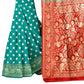 Vamika Rama Green Weaving Banarasi Jacquard Saree | Swadesiicart