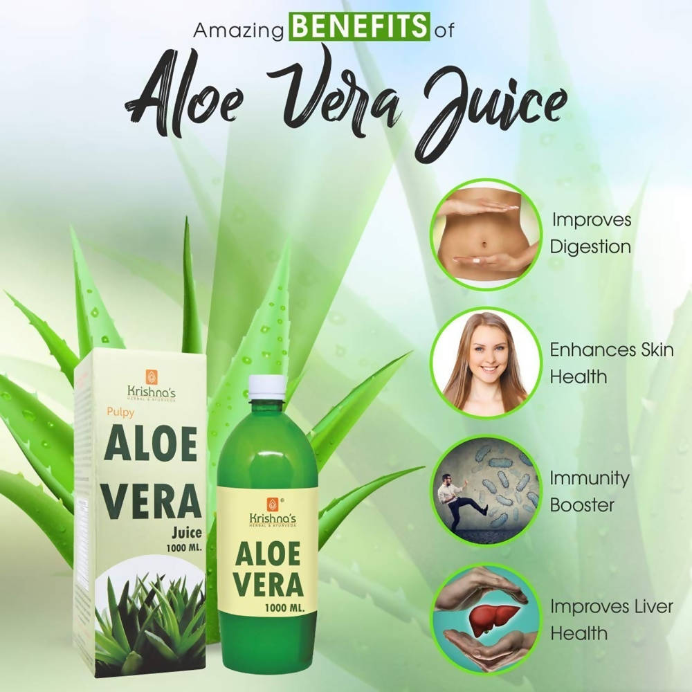 Krishna's Herbal & Ayurveda Premium Aloe Vera High Fibre Juice | Swadesiicart